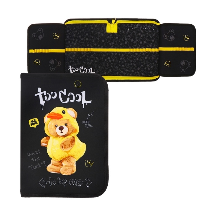 Пенал 1 секция, 140 х 200 х 40 мм, 2 откидные планки, тканевый, ПКТ 09-20 Пенал 1 секция, 140 х 200 х 40 мм, 2 откидные планки, тканевый, ПКТ 09-20 "Мишка Кря"