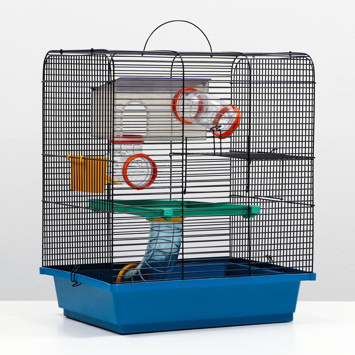 Клетка для грызунов трехярусная, туннели микс видов 39 x 29 х 46 см, микс цветов Клетка для грызунов трехярусная, туннели микс видов 39 x 29 х 46 см, микс цветов