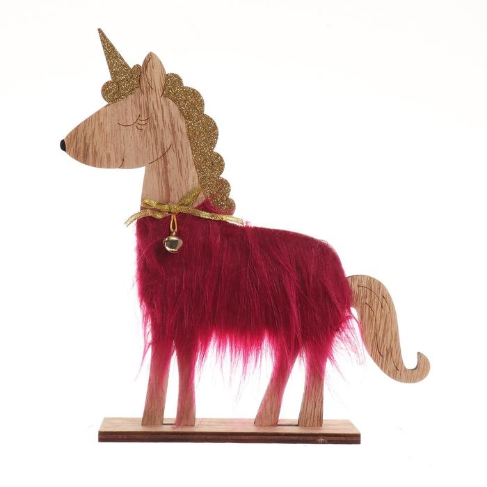 Новогодний декор с подсветкой «Единорог с колокольчиком» 21.5×5×23 см, красный Новогодний декор с подсветкой «Единорог с колокольчиком» 21.5×5×23 см, красный