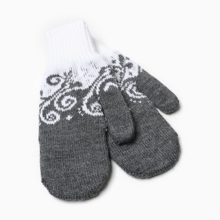 Варежки женские, цвет серый, размер 18 Варежки женские, цвет серый, размер 18