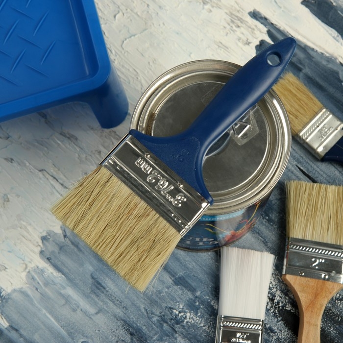 Кисть плоская ТУНДРА, смешанная щетина, пластиковая рукоятка, 3 Кисть плоская ТУНДРА, смешанная щетина, пластиковая рукоятка, 3", 75 мм