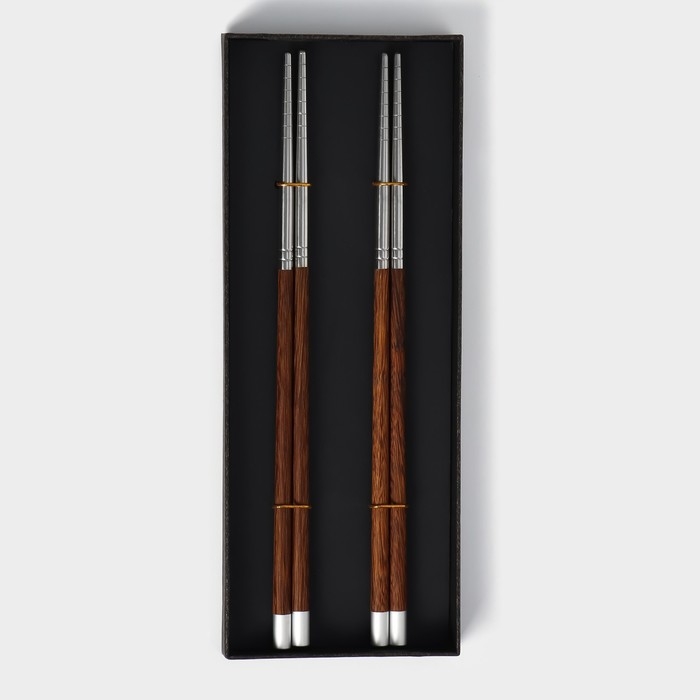 Набор палочек для суши из неражавеющей стали Magistro, d=0,8 см, 25 см, 2 пары, 304 сталь, цвет серебряный Набор палочек для суши из неражавеющей стали Magistro, d=0,8 см, 25 см, 2 пары, 304 сталь, цвет серебряный