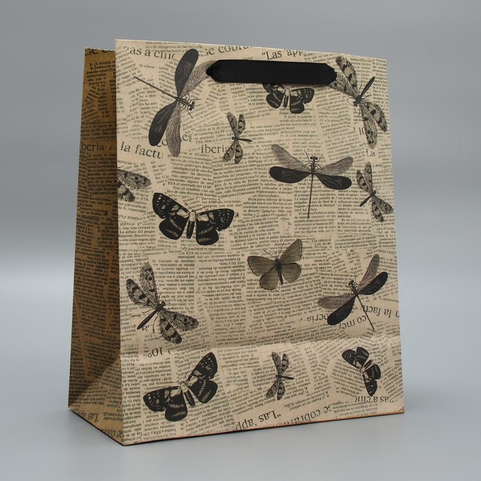 Пакет подарочный крафтовый вертикальный, упаковка, «Бабочки», 23 х 27 х 11,5 см Пакет подарочный крафтовый вертикальный, упаковка, «Бабочки», 23 х 27 х 11,5 см