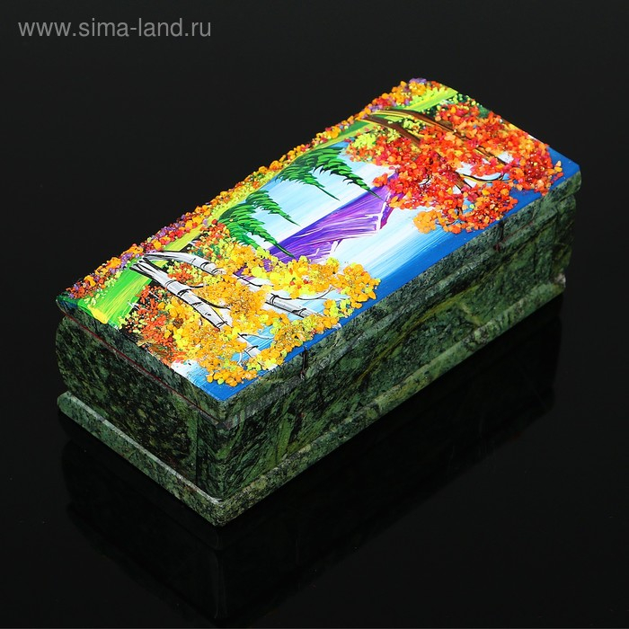 Ларец Ларец "Осень" 15х7х5,5 см, каменная крошка, змеевик