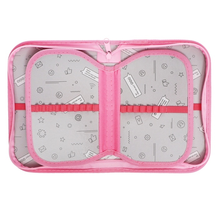 Пенал 3 секции, вкладка внутри, 140 х 210 х 40 мм, тканевый, Calligrata TOP Block Пенал 3 секции, вкладка внутри, 140 х 210 х 40 мм, тканевый, Calligrata TOP Block "Аниме друзья"