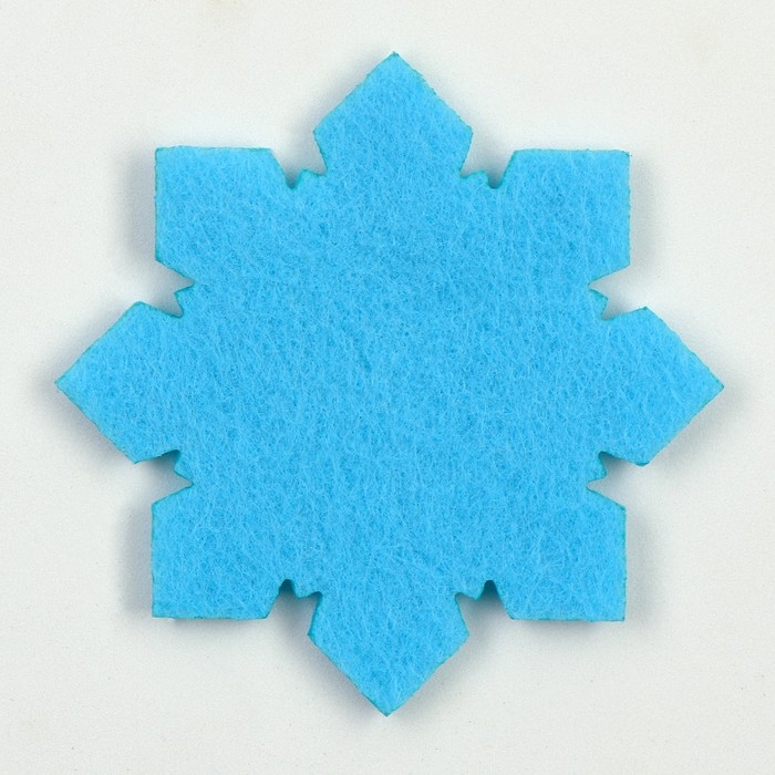 Новый год! Набор фетровых деталей для декора «Снежинки» набор 3 шт., размер 1 шт. — 7,5 см, двусторонний скотч