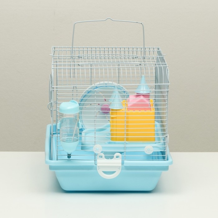Клетка для грызунов Клетка для грызунов "Пижон", укомплектованная с замком, 37 х 27 х 30 см, голубая