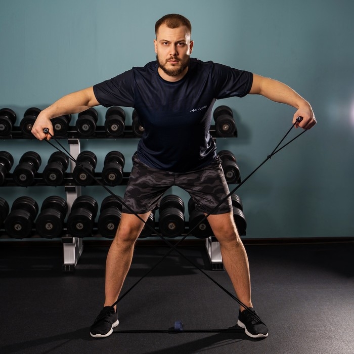 Эспандер ONLYTOP для лыжника, боксёра, пловца, удлинённый с жёсткими ручками Эспандер ONLYTOP для лыжника, боксёра, пловца, удлинённый с жёсткими ручками