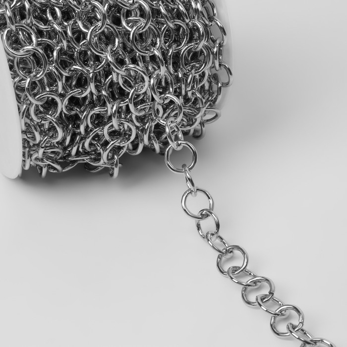Цепочка для сумки, металлическая, d = 12 мм, 10 ± 0,5 м, цвет серебряный Цепочка для сумки, металлическая, d = 12 мм, 10 ± 0,5 м, цвет серебряный