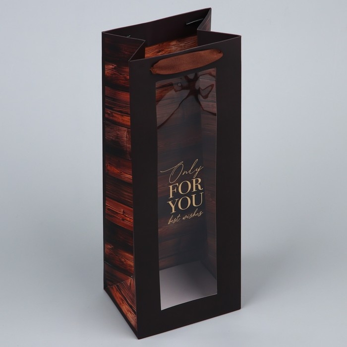 Пакет подарочный под бутылку, упаковка, «For you», 36 х 13 х 10 см Пакет подарочный под бутылку, упаковка, «For you», 36 х 13 х 10 см