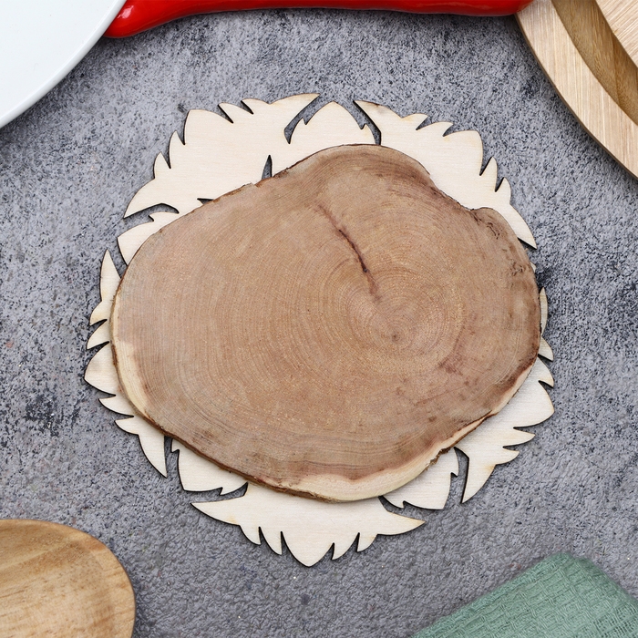 Подставка под горячее «Листья», D=11 см, можжевельник Подставка под горячее «Листья», D=11 см, можжевельник