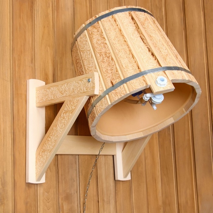 Обливное устройство-ведро, 16 л, с пластиковой вставкой Обливное устройство-ведро, 16 л, с пластиковой вставкой "Русский узор"