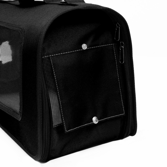 Сумка-переноска с окном для мордочки, 42 х 21 х 25 см, чёрная Сумка-переноска с окном для мордочки, 42 х 21 х 25 см, чёрная