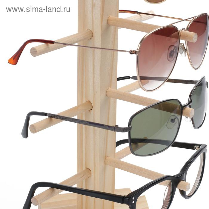 Подставка под очки, 5 мест, h=36 см, дерево, цвет бежевый Подставка под очки, 5 мест, h=36 см, дерево, цвет бежевый