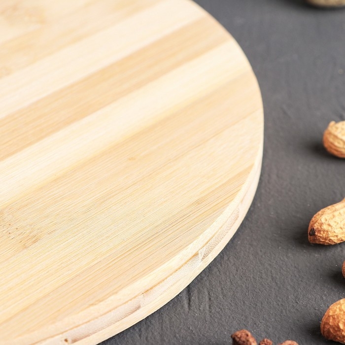 Доска разделочная Доляна «Зебра», d=25 см, бамбук