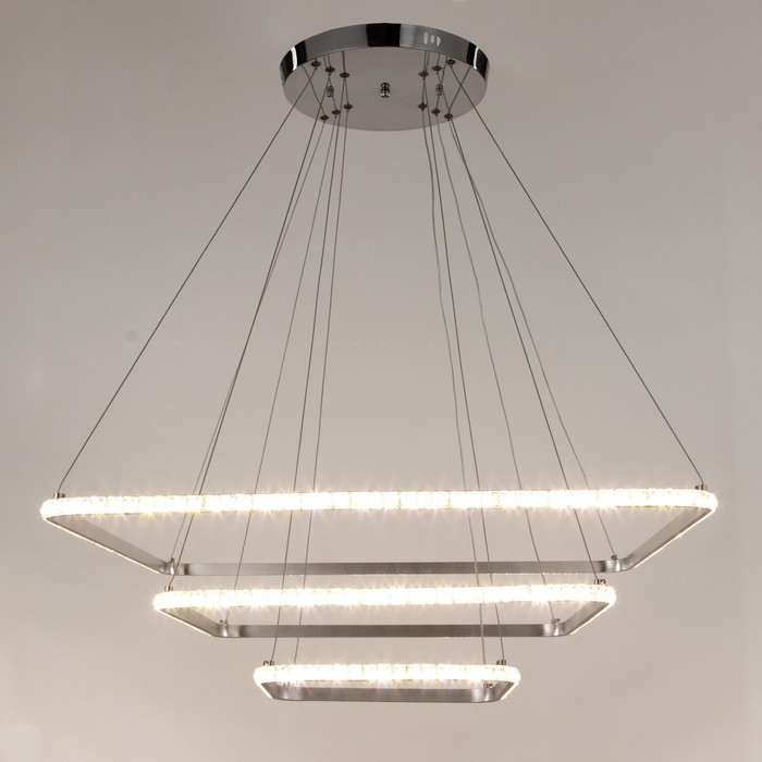 Люстра BayerLux 59913/3 LED 114Вт 4000К серебро 71х71х2-82 см Люстра BayerLux 59913/3 LED 114Вт 4000К серебро 71х71х2-82 см