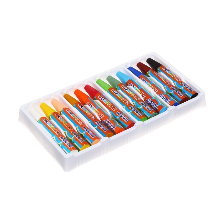 Пастель масляная  Пастель масляная "Цветик", 12 цветов, 75/10 мм, шестигранная