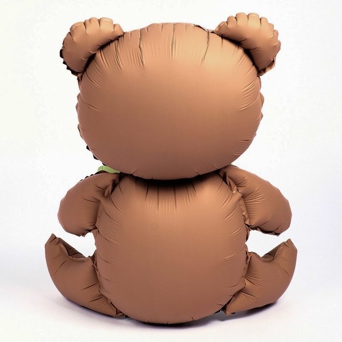 Шар фольгированный 42 Шар фольгированный 42" «Медвежонок с зелёным сердцем», матовый, цвет шоколадный, под воздух
