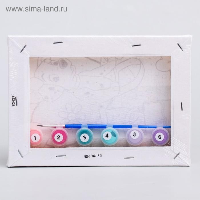 Картина по номерам для детей, 21х15 см, 101 Далматинец