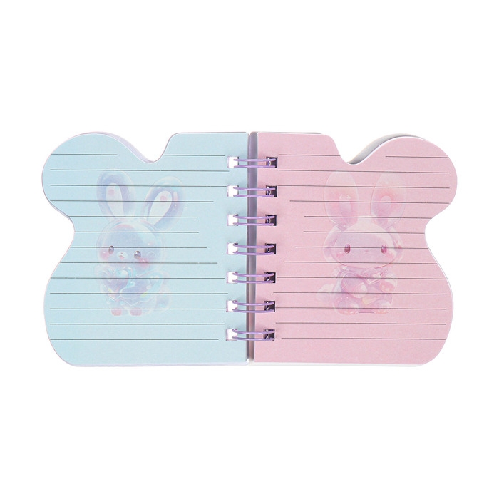 Записная книжка подарочная на гребне 80л,линия, цветной блок,обложка ПВХ 3D Зайка(10х10,5см)   10539 Записная книжка подарочная на гребне 80л,линия, цветной блок,обложка ПВХ 3D Зайка(10х10,5см)   10539