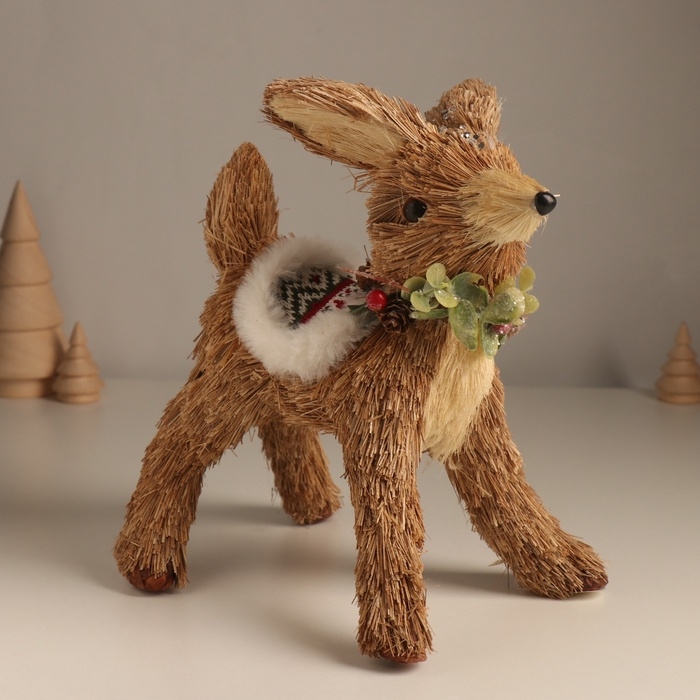 Декор  Декор "Оленёнок в новогодней накидке" 18х15х21 см