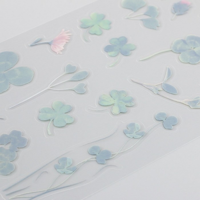 Наклейки пластик Наклейки пластик "Клевер" набор 6 листов 10х18 см