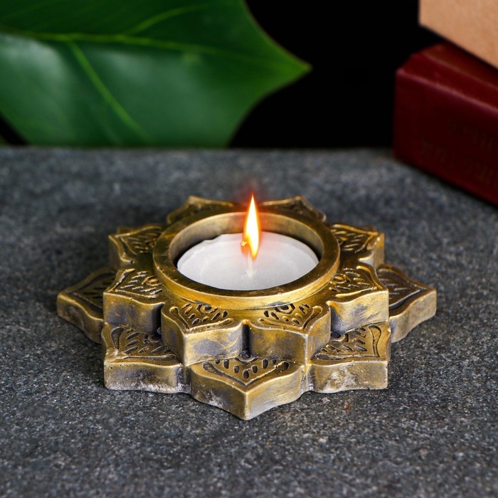 Подсвечник Подсвечник "Восточный мотив" старое золото, 10х2см