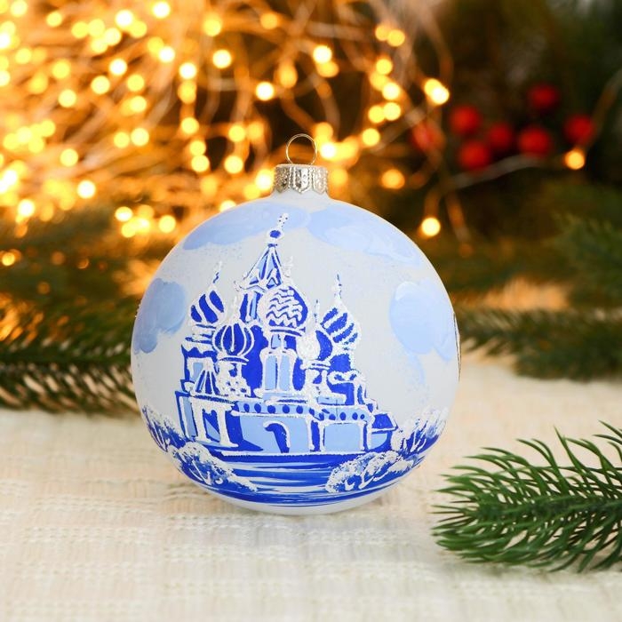 Ёлочный шар d-10 см Ёлочный шар d-10 см "Москва Гжель"