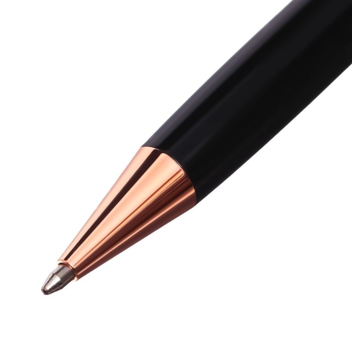 Ручка подарочная шариковая в кожзам футляре поворотная Винтаж корпус черный/медь Ручка подарочная шариковая в кожзам футляре поворотная Винтаж корпус черный/медь