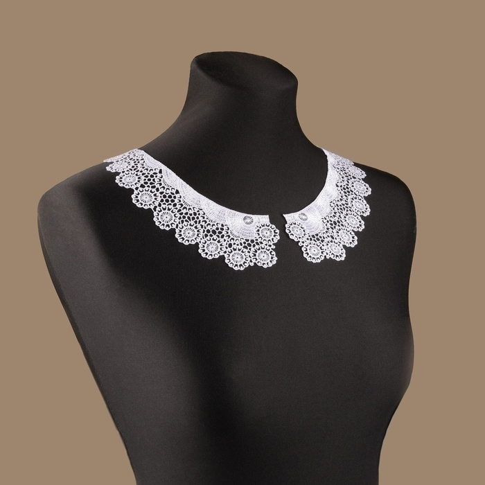Воротник пришивной, гипюровый, 22 × 6,5 см, цвет белый Воротник пришивной, гипюровый, 22 × 6,5 см, цвет белый