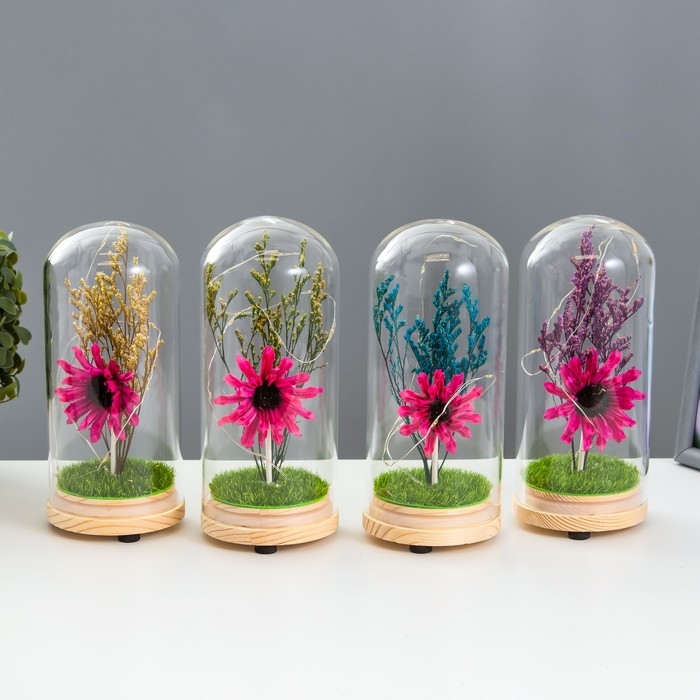 Ночник колба Ночник колба "Цветок" LED от батареек LR44 МИКС 8х8х19 см RISALUX