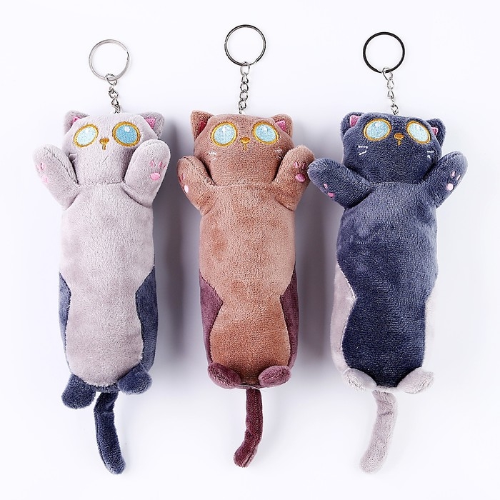 Мягкая игрушка &laquo;Кот&raquo;, на брелоке, 17 см, цвета МИКС