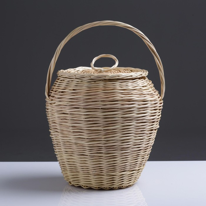 Корзина овощная круглая высокая с крышкой, 300х300/250/370 мм Корзина овощная круглая высокая с крышкой, 300х300/250/370 мм