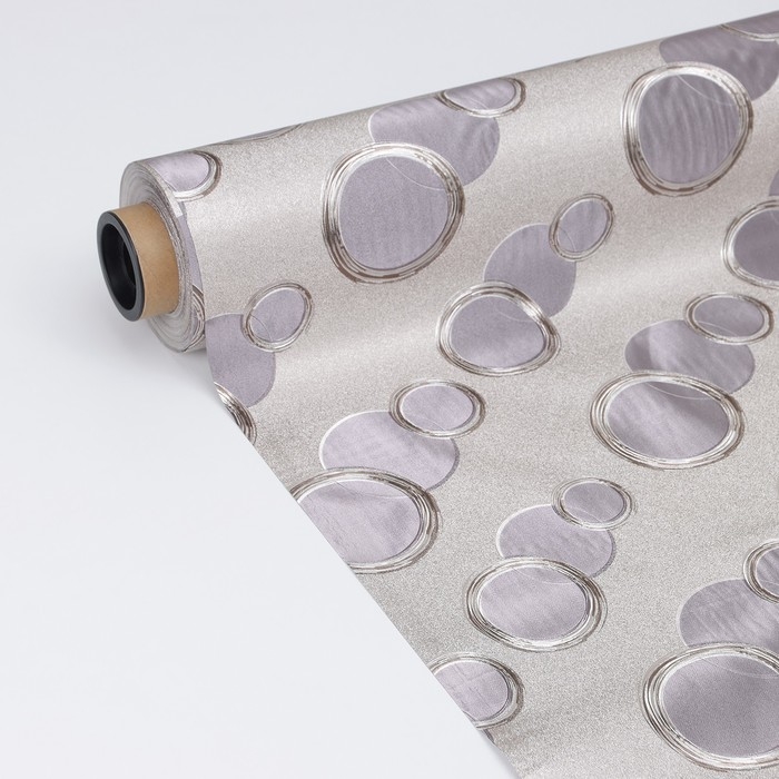 Клеёнка на стол на тканевой основе «Пузыри», рулон 20 метров, ширина 137 см, толщина 0,22 мм, цвет серебряный Клеёнка на стол на тканевой основе «Пузыри», рулон 20 метров, ширина 137 см, толщина 0,22 мм, цвет серебряный
