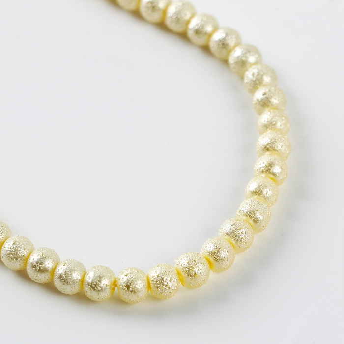 Бусины из стекла, набор 140 шт., размер 1 шт. — 6 мм, цвет белое золото