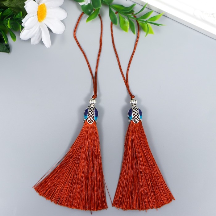 Декор для творчества текстиль Декор для творчества текстиль "Кисть Падишах" рыжий набор 2 шт 9х1 см