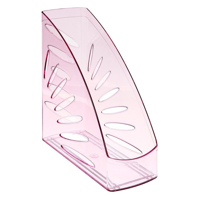 Лоток для бумаг вертикальный СТАММ "Тропик", тонированный розовый, ширина 110мм