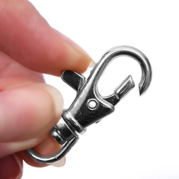 Карабин металлический, 37 × 12 мм / 9 × 1,7 мм, 10 шт, цвет серебряный Карабин металлический, 37 × 12 мм / 9 × 1,7 мм, 10 шт, цвет серебряный