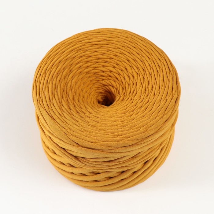 Трикотажная пряжа, ширина 7-9 мм, 100м/295 гр±10% (18 - горчица)