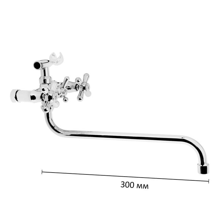 Cмеситель для ванны Accoona A7372, двухрычажный, излив 300 мм, хром Cмеситель для ванны Accoona A7372, двухрычажный, излив 300 мм, хром