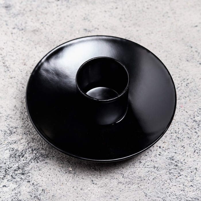 Подсвечник Подсвечник "Лотос 2Н" металл на 1 свечу, 7,5х2,5 см, черный