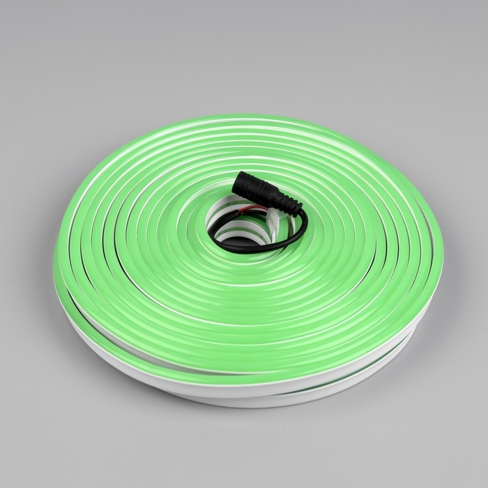 Гибкий неон Luazon Lighting 6 × 12 мм, IP65, 10 м, SMD2835, 120 LED/м, 12 В, свечение зелёное Гибкий неон Luazon Lighting 6 × 12 мм, IP65, 10 м, SMD2835, 120 LED/м, 12 В, свечение зелёное