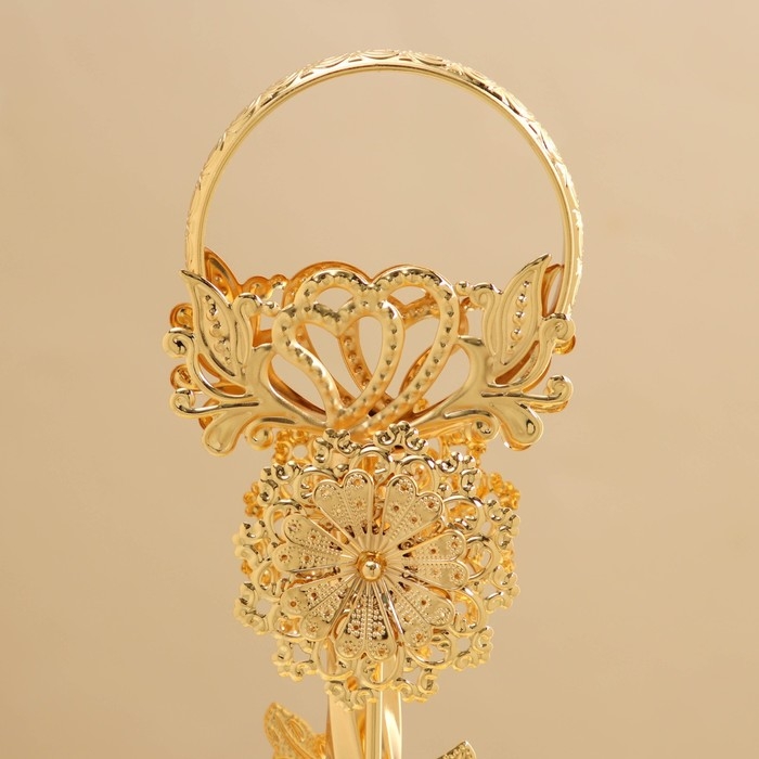 Этажерка 2-х ярусная «Расцвет», 28×41 см, цвет металла золотой