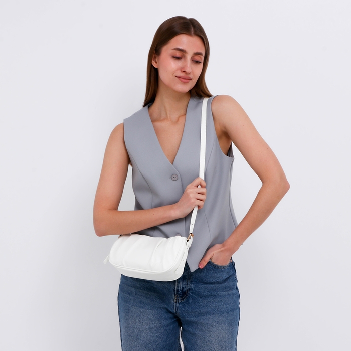 Сумка кросс-боди на молнии, цвет белый Сумка кросс-боди на молнии, цвет белый