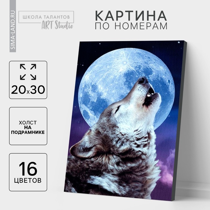 Картина по номерам на холсте с подрамником &laquo;Одинокий волк&raquo;, 20х30 см
