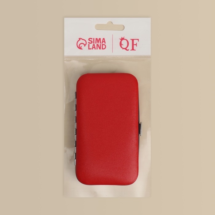 Набор маникюрный, 7 предметов, в футляре, цвет красный Набор маникюрный, 7 предметов, в футляре, цвет красный