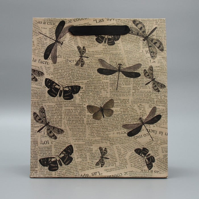 Пакет подарочный крафтовый вертикальный, упаковка, «Бабочки», 23 х 27 х 11,5 см Пакет подарочный крафтовый вертикальный, упаковка, «Бабочки», 23 х 27 х 11,5 см