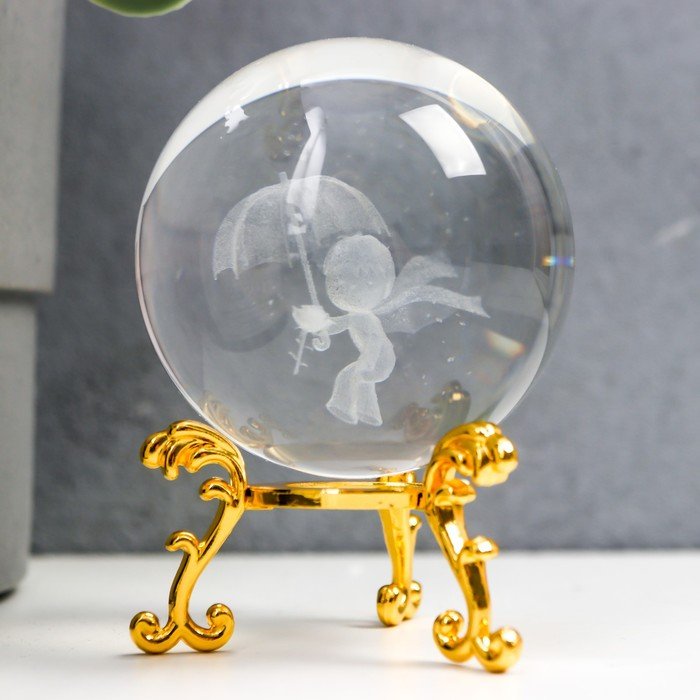 Сувенир стекло  Сувенир стекло "Маленький принц" d=6 см ажурная подставка 8,5х6х6 см