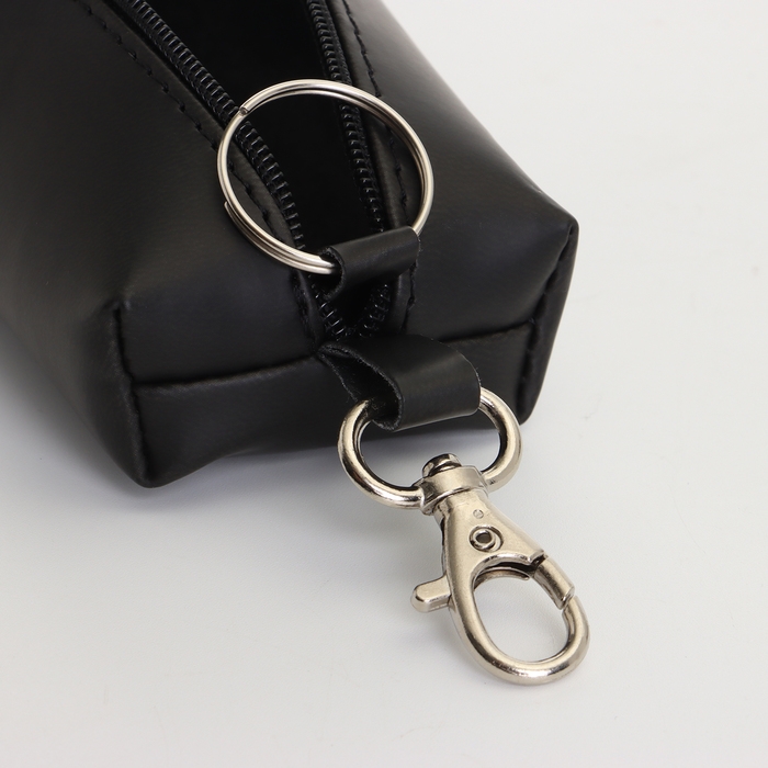 Ключница на молнии, длина 16 см, кольцо, карабин, цвет чёрный Ключница на молнии, длина 16 см, кольцо, карабин, цвет чёрный