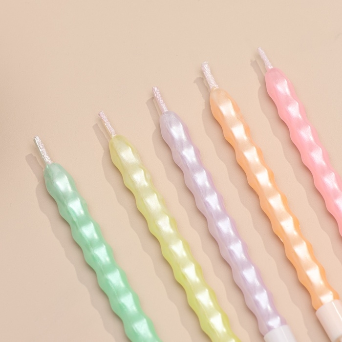 Свечи для торта Свечи для торта "Праздничная волна", 6 шт, пастельные цвета